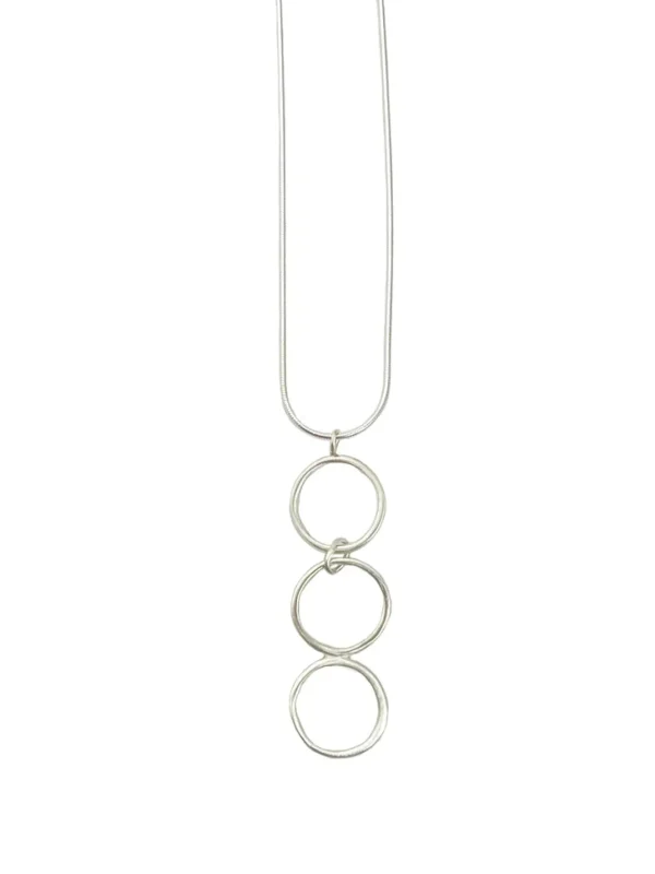 Three Large Circles Sterling Silver Necklace