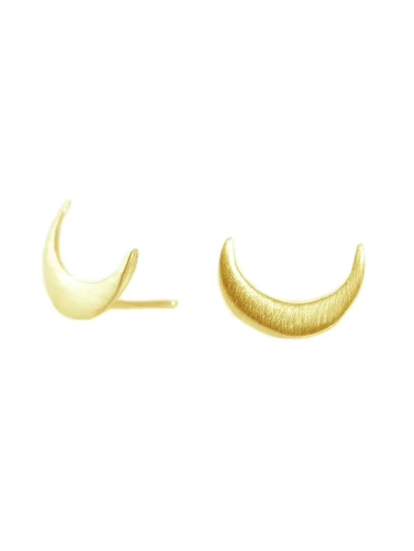 Vermeil Crescent Moon Post Earrings