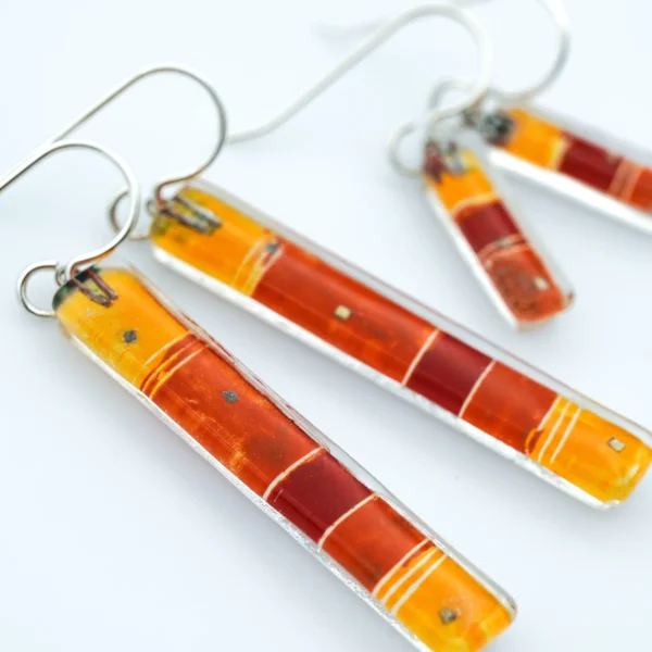 Warm Strata Bar Earrings