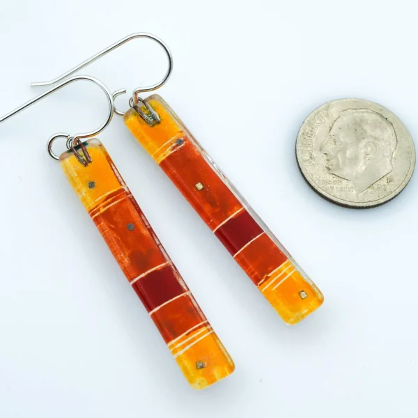 Warm Strata Bar Earrings