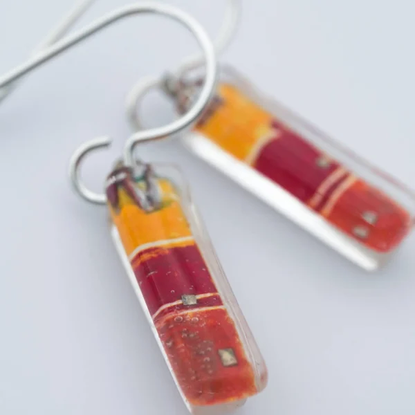 Warm Strata Bar Earrings